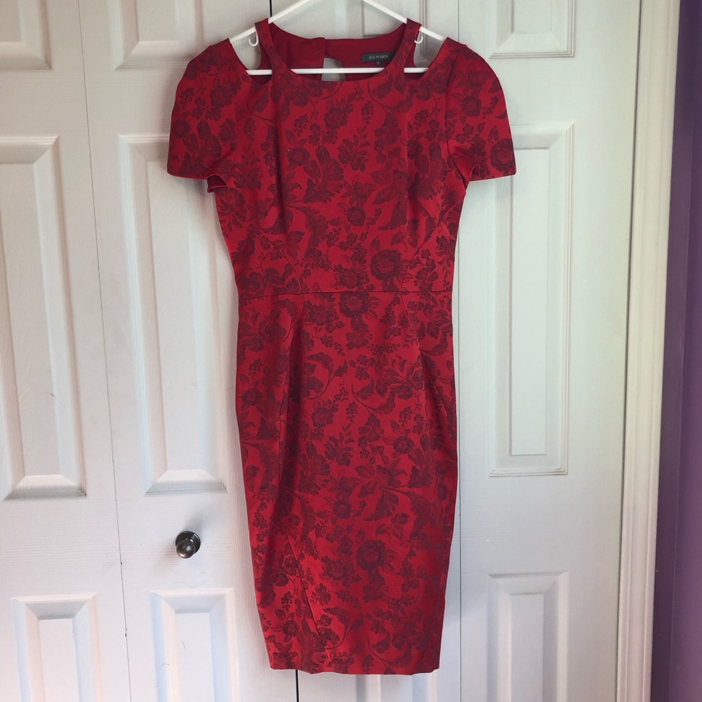 Zac Posen size 10 off shoulder red Formal Dress